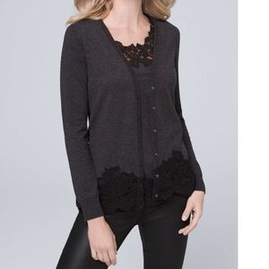 White House Black Market Wool Lace (rayon) cardigan and tank top Set EUC medium